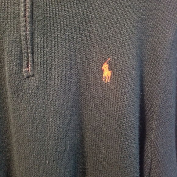 Men's Green Half Zip Ralph Lauren Sweater LG - Picture 6 of 7